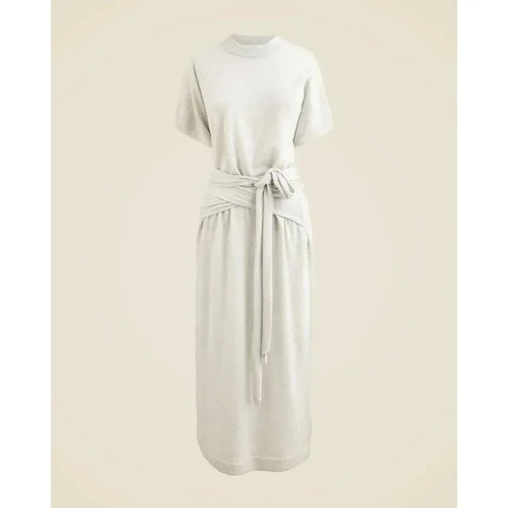 NWT J.Crew Spring Street Featherweight Cashmere Wrap Dress in Heather Nickel XXS